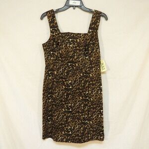 XXI Forever 21 Animal Print Sleeveless Dress Sundress Cruise Summer Size L NWT